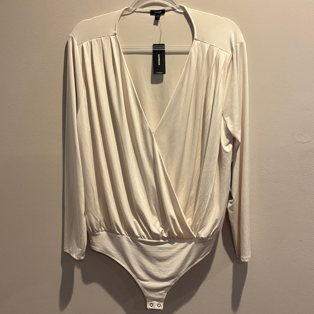Express Cream Long Sleeve Bodysuit